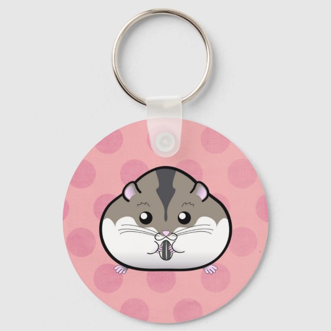 Fat Russian Dwarf Hamster Key Ring (Front)