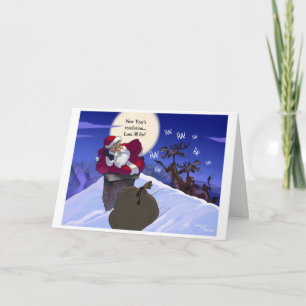 fat santa holiday card