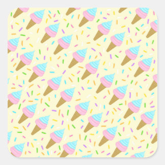 Fat-shaped with continuous pickling of ice cream square sticker