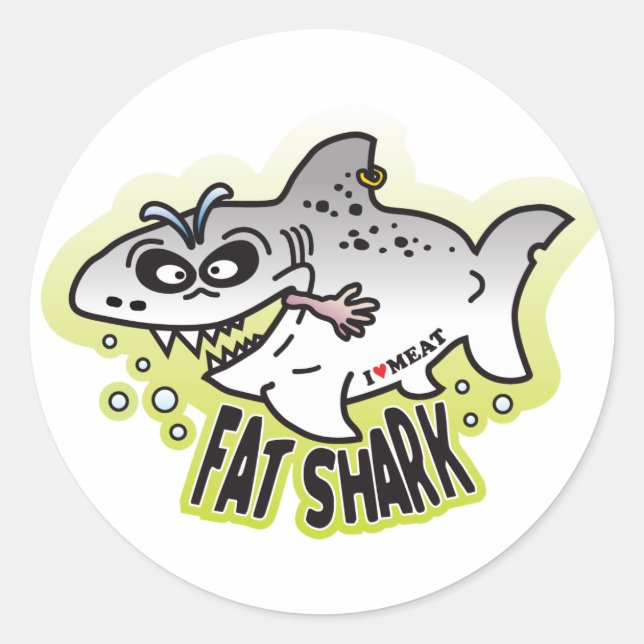 Fat Shark Classic Round Sticker (Front)