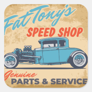 Fat Tony's Speed Shop Square Sticker
