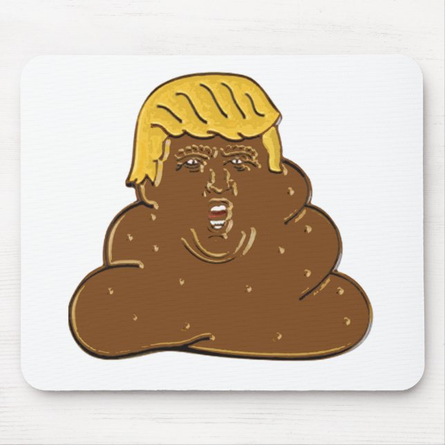 Fat Trump Emoji Poop Mouse Mat (Front)