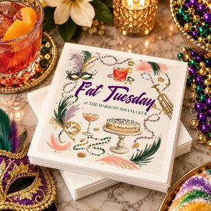 Fat Tuesday Mardi Gras Celebration Napkin