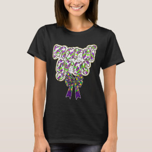 Fat Tuesday Mardi Gras Coquette Bow Kids Girls Wom T-Shirt