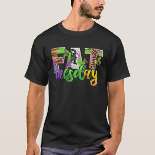 Fat Tuesday Mardi Gras Leopard And Cowhide T-Shirt