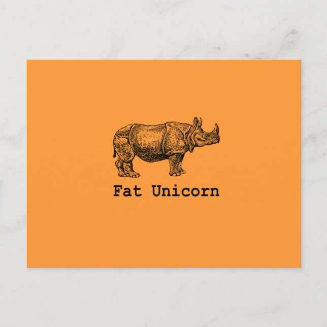 Fat Unicorn Postcard (Front)