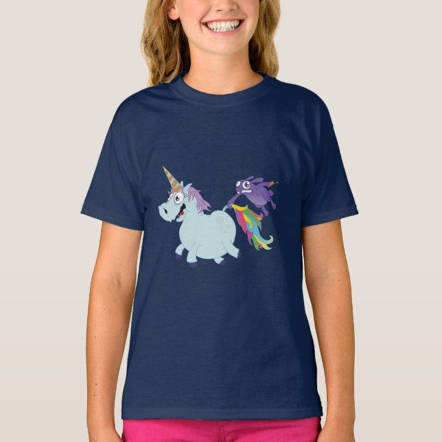 Fat Unicorn Saves the Day T-Shirt (Front)
