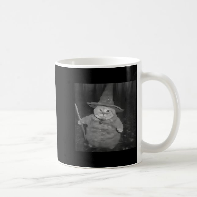 Fat Wizard Cat Fat Kitten Wizard Funny Cat Meme Br Coffee Mug (Right)