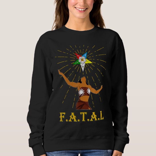 Fatal Sister With Oes Star Light Eastern Star Moth Sweatshirt (Front)