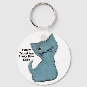 Fatboy Babushka's Lucky Blue Kitty Keychain
