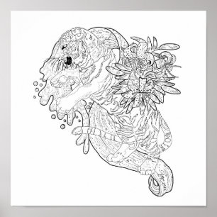 Fate in the Stars Tiger Colouring Page Poster