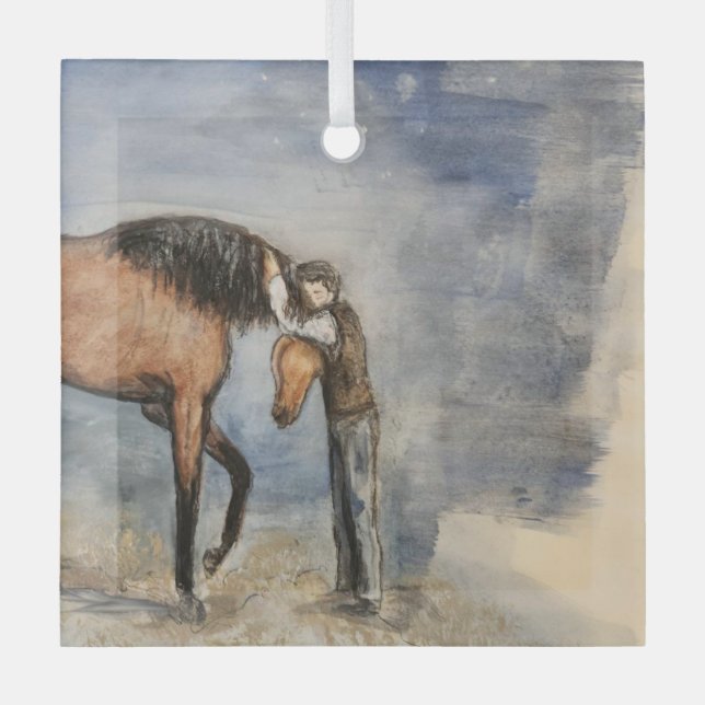 Fate of the Stallion Collection ... Glass Tree Decoration (Front)