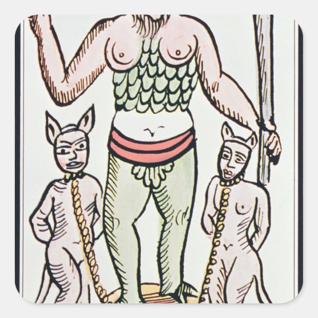 Fate, tarot card, French Square Sticker (Front)