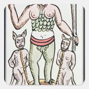 Fate, tarot card, French Square Sticker