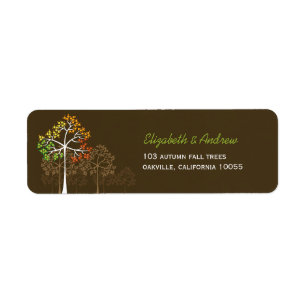 fatfatin Autumn Fall Trees Brown Address Labels