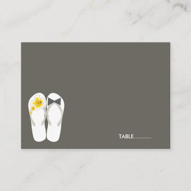 fatfatin Beach Hibiscus Flip Flops Guest Place Car Place Card (Front)