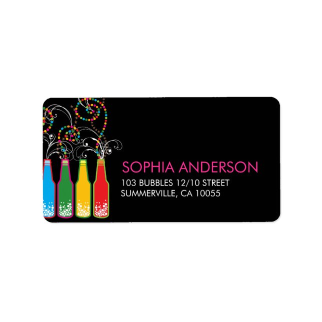 fatfatin Bubbly Celebrations Address Labels (Front)