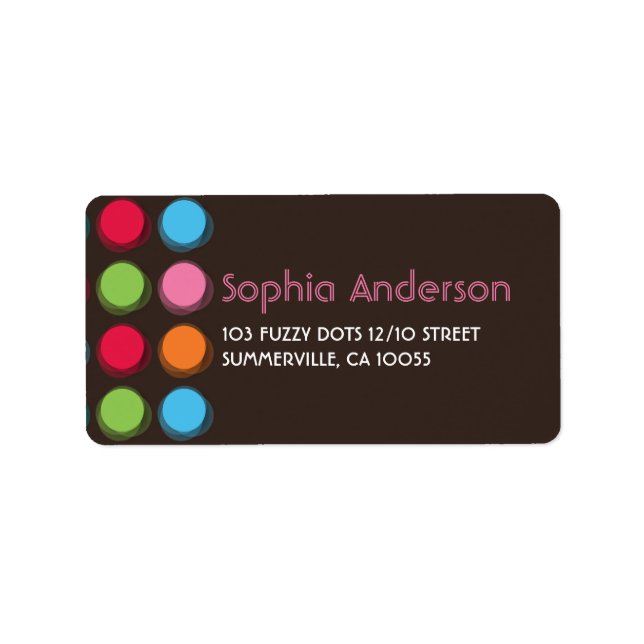 fatfatin Fuzzy Colour Dots Address Labels (Front)