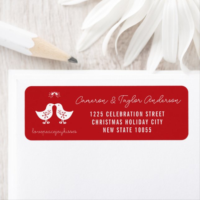 fatfatin Mistletoe Kissing Chicks Holiday Labels (Insitu)