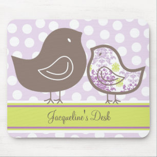 fatfatin Purple Damask Chicks Custom Mousepad