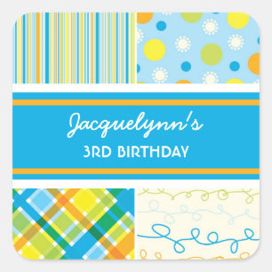 fatfatin Retro Beach Blue Combo Birthday Sticker