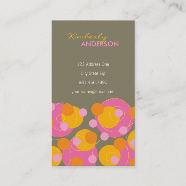 fatfatin Retro Juicy Pink Dots Groovy Profile Card (Front)