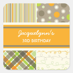 fatfatin Retro Orange Combo Birthday Sticker