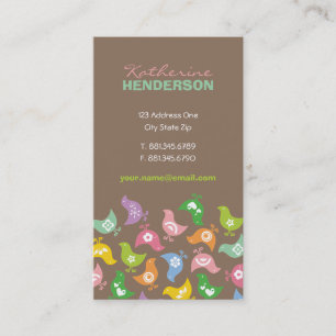 fatfatin Retro Rainbow Chicks Pattern Profile Card