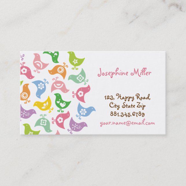 fatfatin Retro Rainbow Chicks Pattern Profile Card (Front)