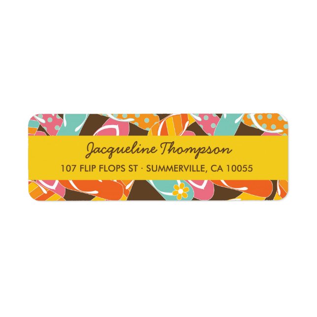 fatfatin Summer Flip Flops Party Address Labels (Front)