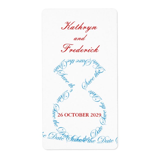 fatfatin Tiff Diamond Ring 2 Save The Date Labels (Front)