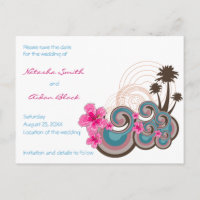fatfatin Tropical Waves Hibiscus Save The Date
