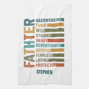 Father – A Tribute of Strength, Love, and Devotion Tea Towel