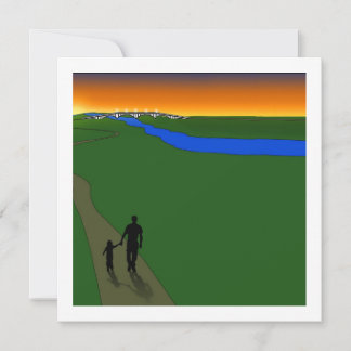 Father And Child Evening Walk Invitation