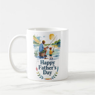 Father and Child Fishing – Happy Father’s Day Post Coffee Mug