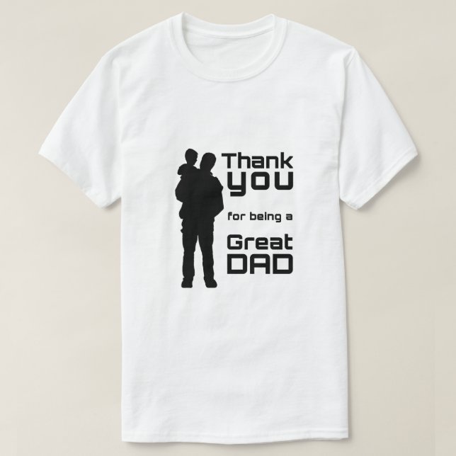 Father and Child Silhouette | Heartwarming Dad Gif T-Shirt (Design Front)