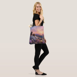 Father and Child Stargazing Watercolor Art Print Tote Bag