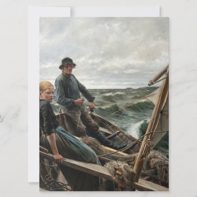 Father and Daughter at Sea (by Albert Edelfelt) Card (Front)