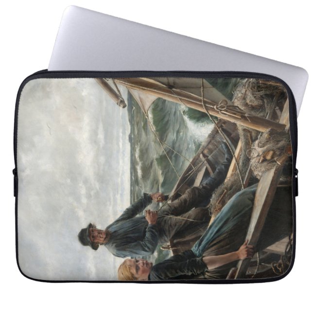 Father and Daughter at Sea (by Albert Edelfelt) Laptop Sleeve (Front)