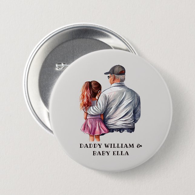 Father and Daughter Bond (14) 7.5 Cm Round Badge (Front & Back)