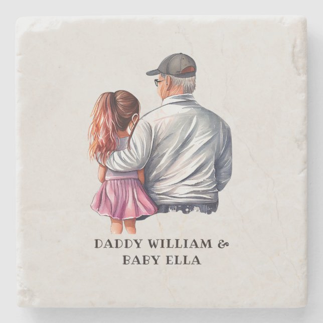 Father and Daughter Bond (14) Stone Coaster (Front)