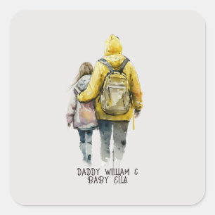 Father and Daughter Bond (2) Square Sticker