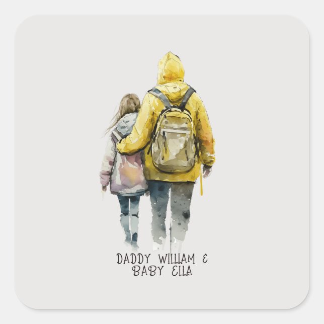 Father and Daughter Bond (2) Square Sticker (Front)