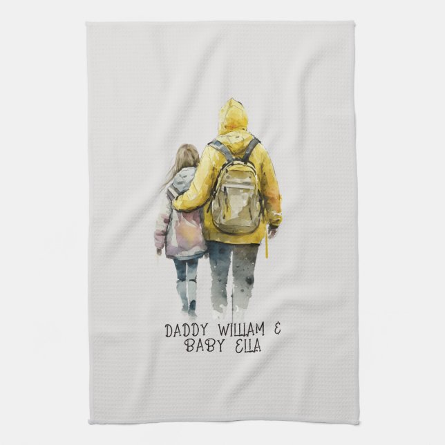 Father and Daughter Bond (2) Tea Towel (Vertical)