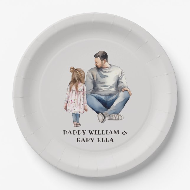 Father and Daughter Bond (4) Paper Plate (Front)