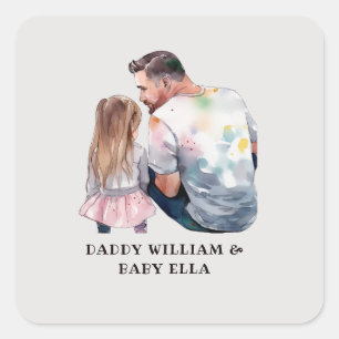 Father and Daughter Bond (5) Square Sticker