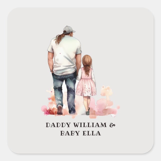 Father and Daughter Bond (6) Square Sticker (Front)