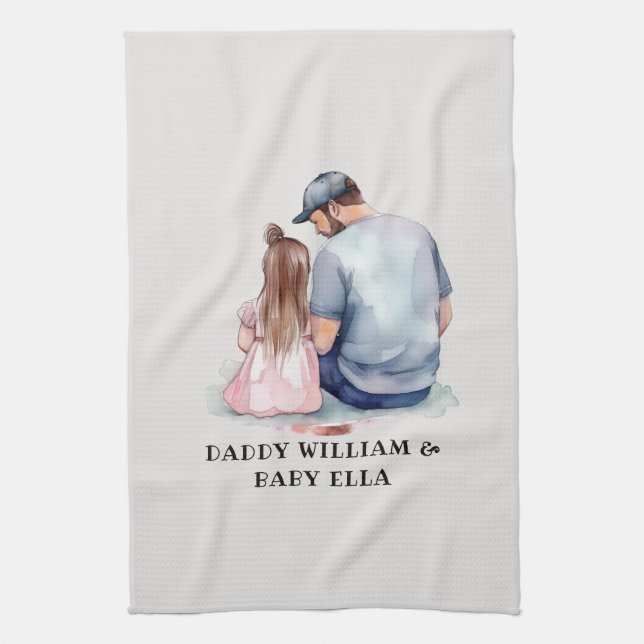 Father and Daughter Bond (7) Tea Towel (Vertical)