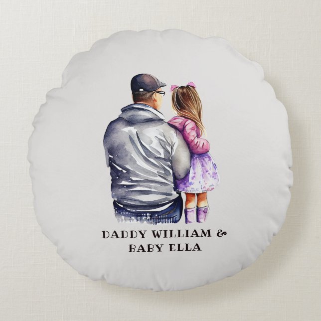 Father and Daughter Bond (9) Round Cushion (Front)