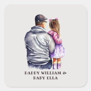 Father and Daughter Bond (9) Square Sticker